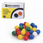 Кнопки силовые ( 50 шт.) "Brauberg" №221550 (шарики) цветные