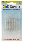 картинка Игла швейная (20 шт.) "GAMMA" №211 (1-5) блистер от магазина