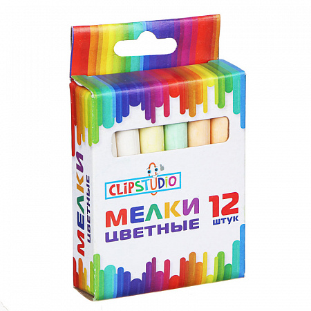 Мел  6 цв.12 шт  "GlipStudio" №232-010